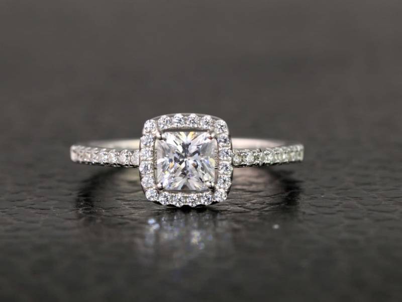 3/4Ctw Prinzessin Verlobungsring, Prinzessinen Ring, Kleiner Ring | Größe 3.5 ~ 9 von PescaraJewelry