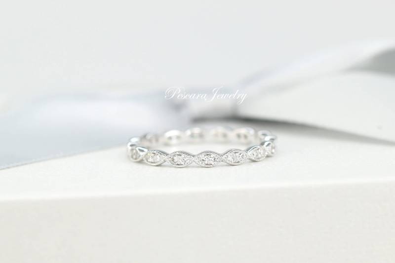 Art Deco Ring/Eternity Ring, Stapelbarer Ring Aus Sterling Silber von PescaraJewelry