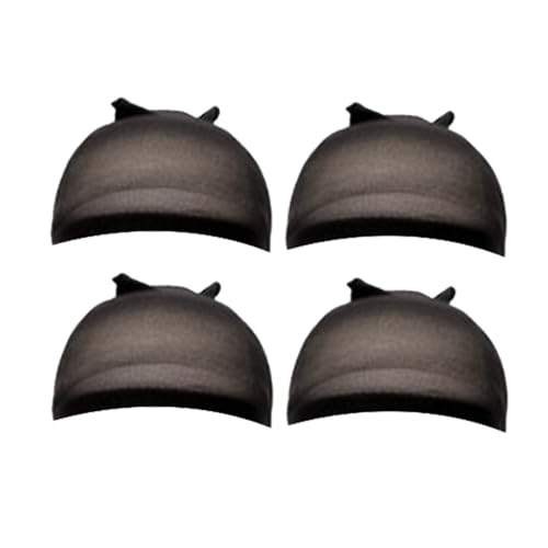 Pesderty HD Perückenkappe, Strumpfkappe, Transparente Perückenkappe, Dünne Nylonkappe, Multifunktional, Praktisch, Kopfbedeckungen, Langlebig, Schwarz, 4 Stück von Pesderty