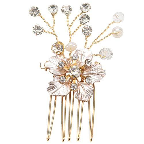 Pesderty Haarschmuck Gold Damen Kristall Kamm Braut Haarschmuck Handgemachte Hochzeit Haar Kamm Kopfschmuck von Pesderty