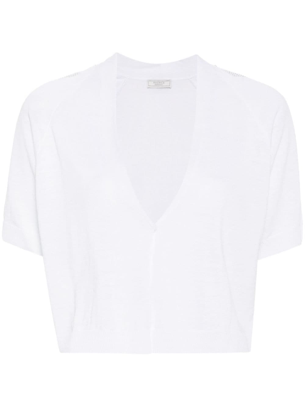 Peserico Cropped-Cardigan mit V-Ausschnitt - Weiß von Peserico
