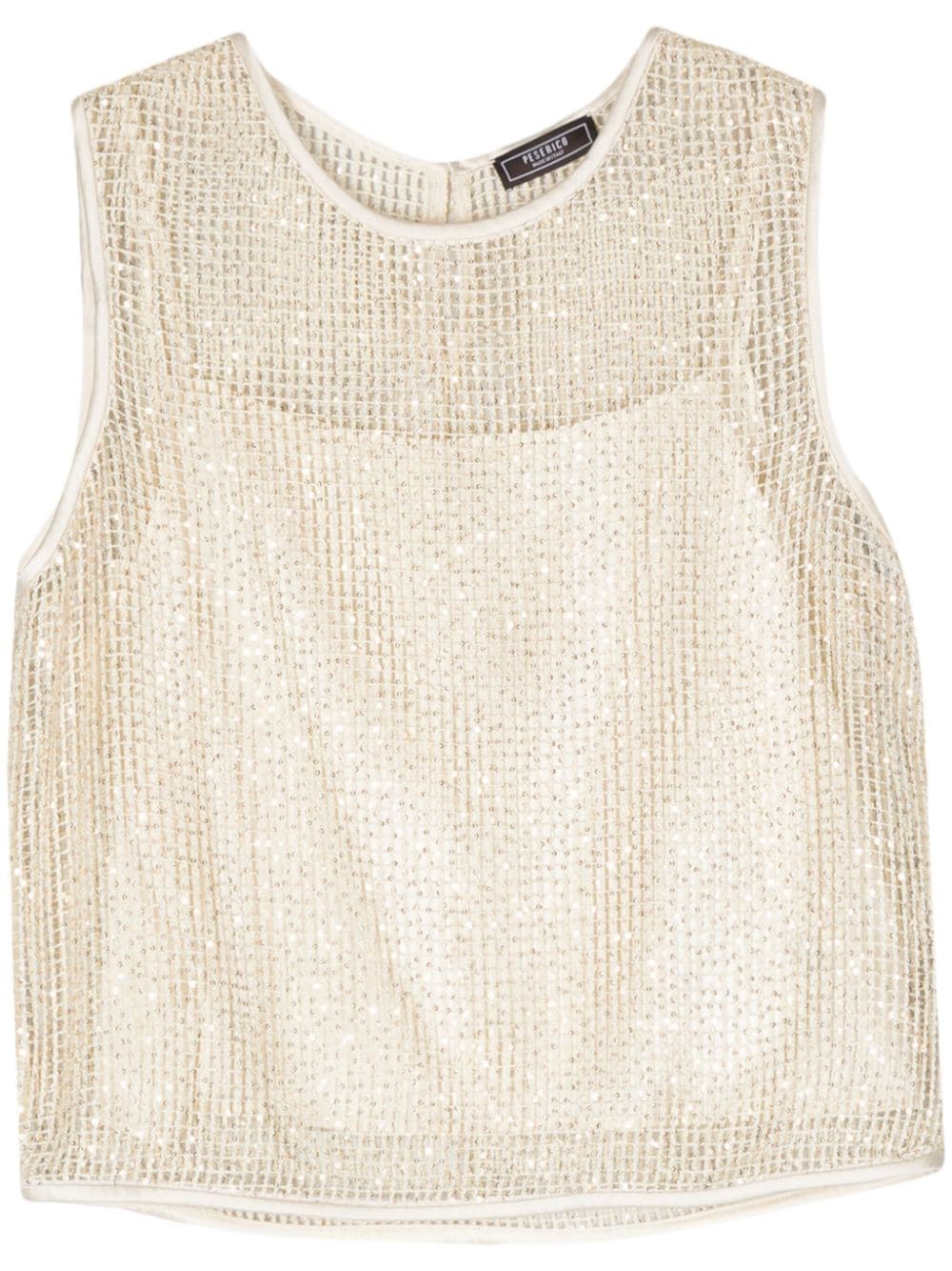 Peserico Mesh-Top mit Pailletten - Nude von Peserico