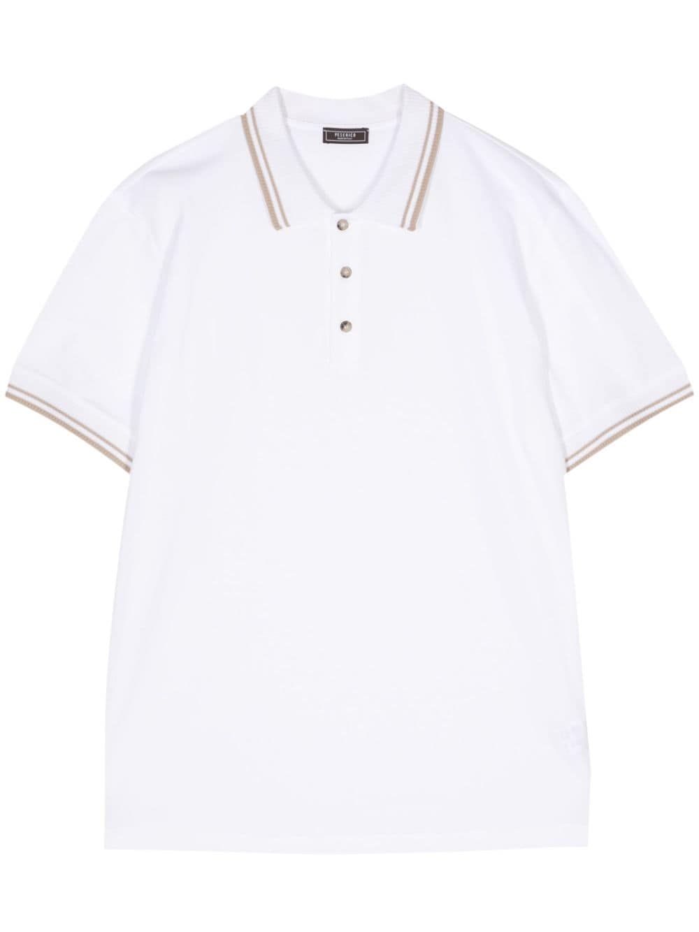 Peserico Poloshirt mit gestreiften Details - Weiß von Peserico