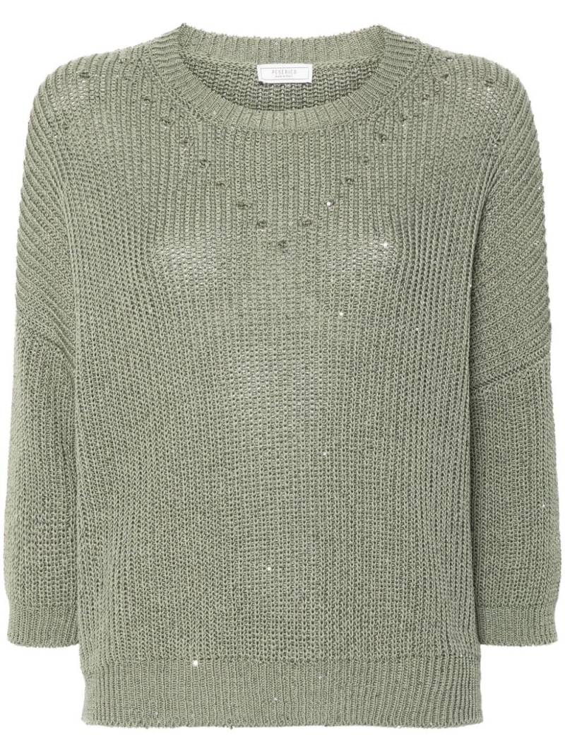 Peserico Pullover mit Pailletten - Grün von Peserico