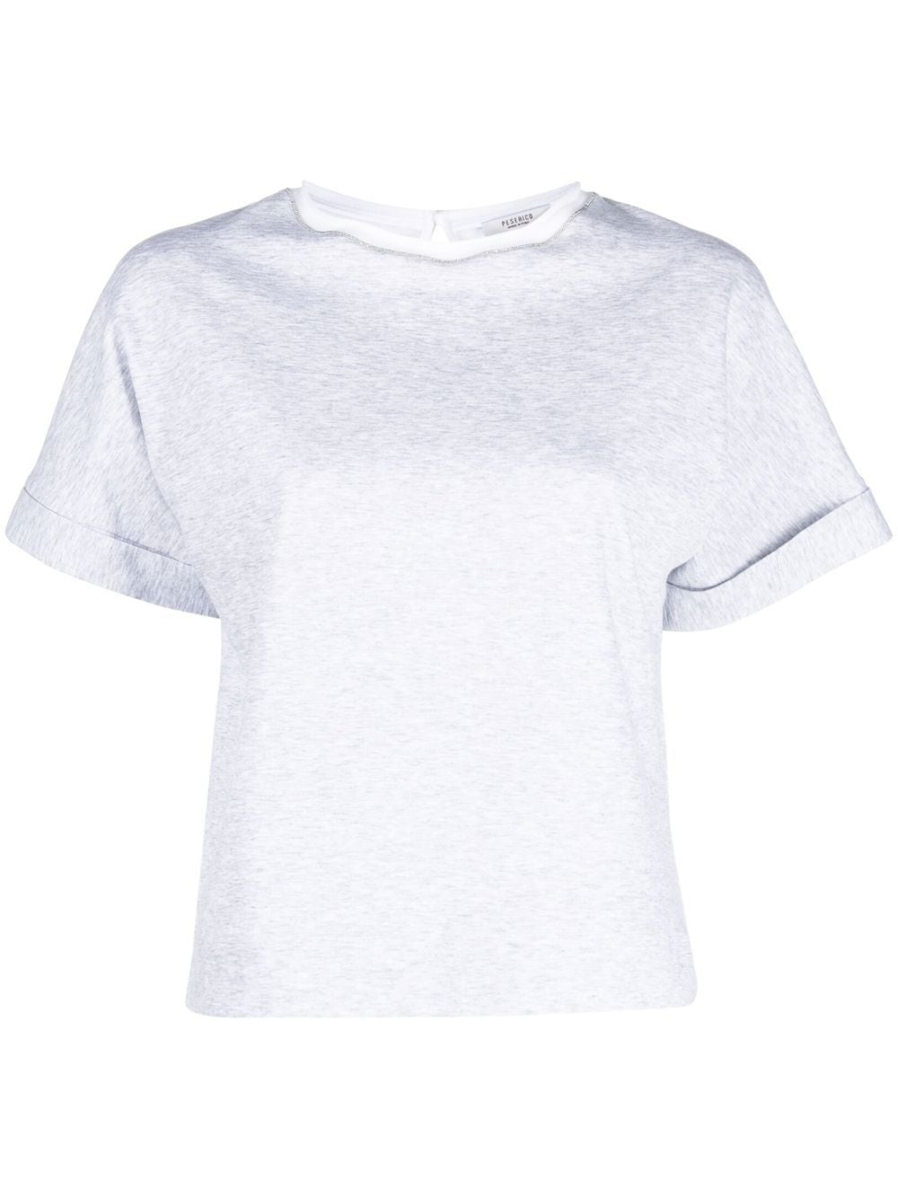Peserico T-Shirt mit Kontrastborten - Grau von Peserico