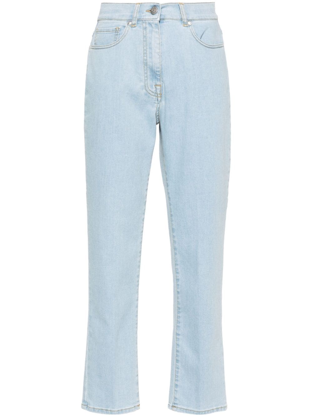 Peserico Tapered-Jeans mit Logo-Patch - Blau von Peserico