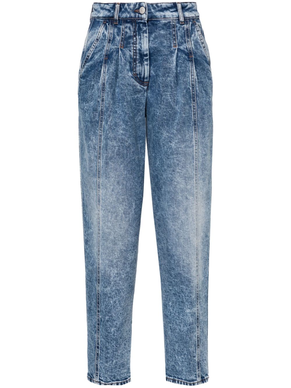 Peserico Tapered-Jeans mit ausgeblichenem Effekt - Blau von Peserico