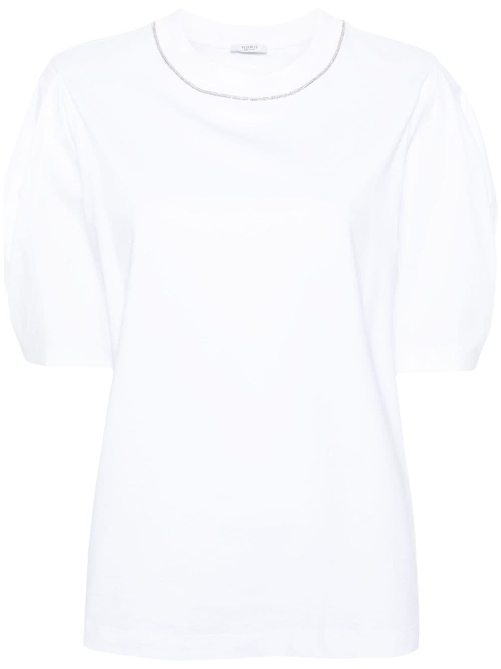 Peserico T-Shirt mit Perlenbesatz - Weiß von Peserico