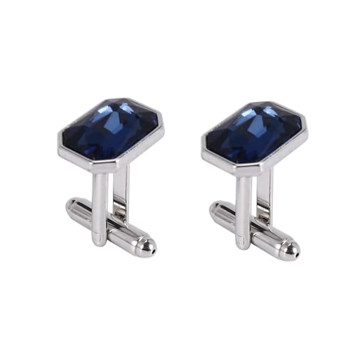 Pesfehhy 1 Paar Mode Diamant-buntes Glas Manschettenknoepfe Manschette Links Frauen Maenner Kleid Business Hochzeit Manschettenknoepfe Geschenk vorhanden (blau) von Pesfehhy