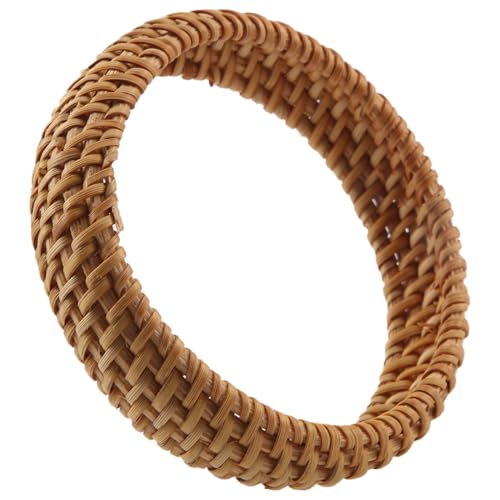 Pesfehhy Ethnischen Stil Hand Gewebte Rattan Armband Einfache GroßE Runde Rattan Armband Damen Schmuck von Pesfehhy