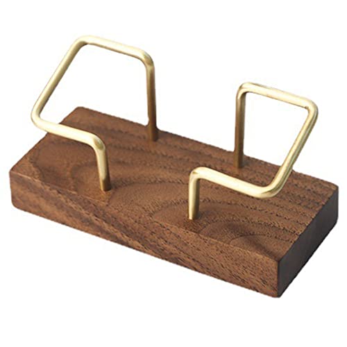 Pesfehhy Walnuss Messing Business Visitenkarten Halter Visitenkarten Halter Metall Visitenkarten StäNder für Business Massiv Karten Notiz Box von Pesfehhy