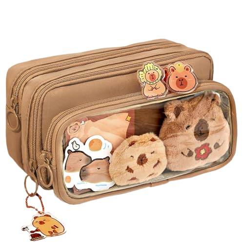 Bleistiftkoffer, Capybara Bleistiftkoffer, Capybara -Bleistiftbeutel mit 10 Fächern, abnehmbarer Kawaii -Bleistift -Gehäuse, Reißverschluss Süßes Bleistiftkoffer mit Stiften, Plüsch, Aufkleber für di von Pesoncarl