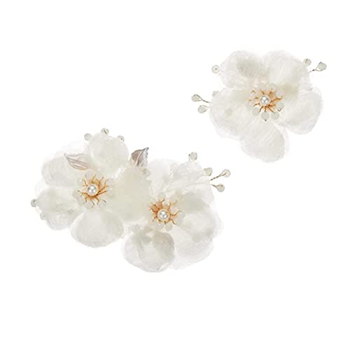 Haarklammer,Haarzubehör für Frauen, Brautblumenseite Haarklammern Haarschmuck 2 PCs blumen Hochzeit Haare Kammstifte Hochzeitshaarzubehör für Braut (Gold) von Pesoncarl