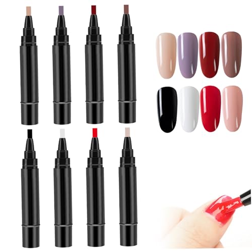 Nagelkunststifte, Nagellack -Set, Nagellackstifte, 8pcs/Set 8 Farben 3 in 1 5 ml Einschritt DIY -Nagelgelstift für Frauen Maniküre Pediküre Nagellackstifte für Heimsalon von Pesoncarl