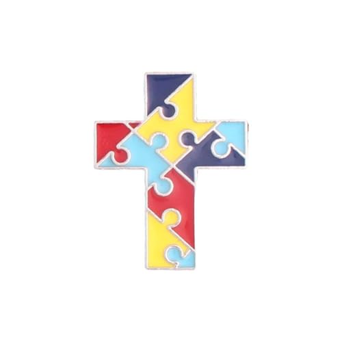 Anstecknadel für Autismus, niedliches mehrfarbiges Autismus-Puzzleteil, Damen-Broschen, inspirierende Symbole der Autismus-Unterstützung, Autismus-Bewusstseins-Zubehör, für Rucksäcke, Ärmel, Hüte, von Pessrrtewg