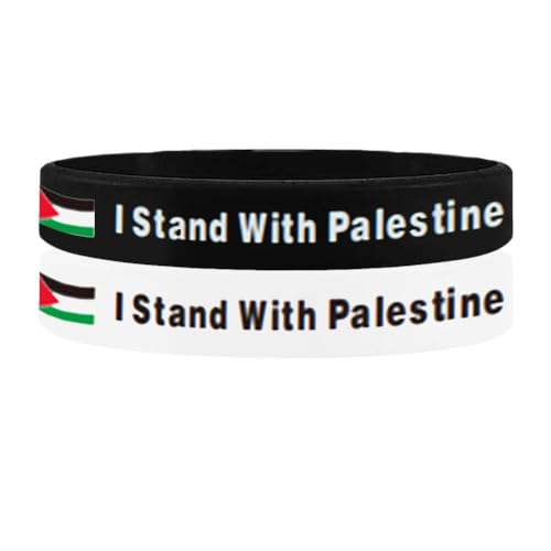 Pessrrtewg Palästina-Armband, ich stehe mit Palästina-Armband, Gummi-Palästina-Flagge, rette Gaza-Silikon-Israel-Flagge, Armband, unterstützt Palästina-Armband, Schmuck, Geschenk für Männer, Frauen, von Pessrrtewg