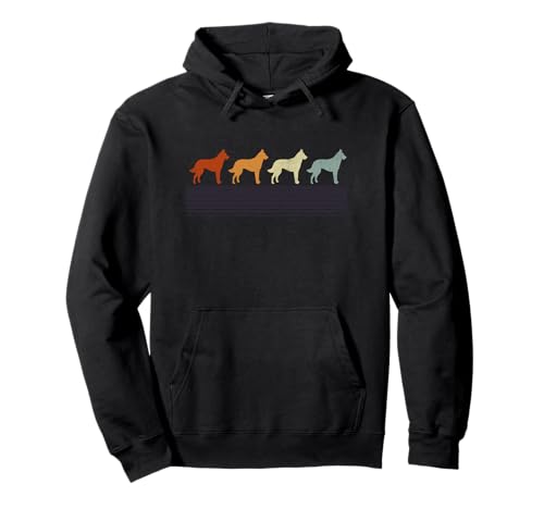 Belgische Malinois Vintage Retro Mama Papa Hund Damen Pullover Hoodie von Pet Belgian Malinois Paw Love