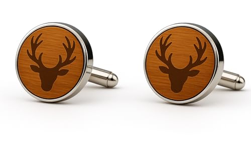 Manschettenknöpfe Herren Holz Hirsch- manschettenknöpfe hochzeit Paar Manschettenknöpfe aus Natürlichem Holz von Pet-Jos