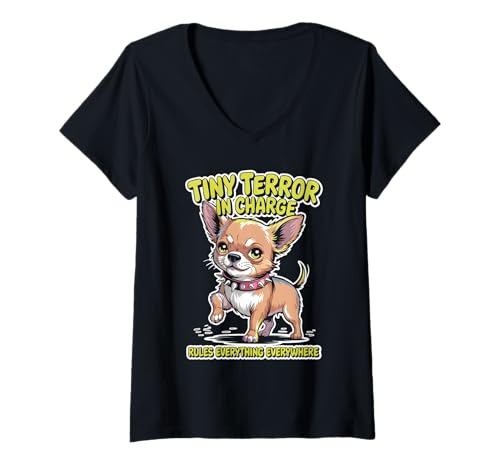 Damen Sarkastischer Hundeliebhaber für Damen und Herren, freches Haustier, humorvoll, kleiner Hund T-Shirt mit V-Ausschnitt Damen Sarkastischer Hundeliebhaber für Damen und Herren, freches Haustier, humorvoll, kleiner Hund T-Shirt mit V-Ausschnitt von Pet Owner Snarky Dog Breed Witty Animal Fan Tees