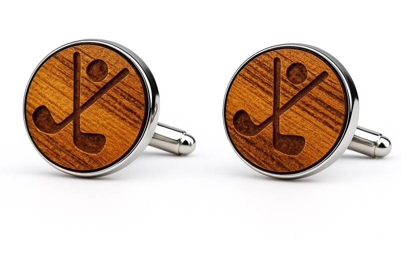 Golf-Manschettenknöpfe Holzmanschettenknöpfe Geschenk-Golf-Liebhaber-Manschettenknöpfe, Natürliche Manschettenknöpfe Graviert von PetJos