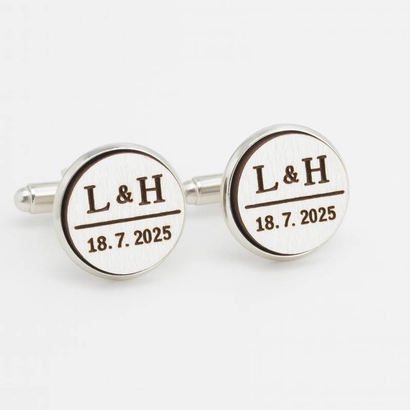 Manschettenknöpfe Mit Gravur Personalisiertes Hochzeitsdatum, Geschenk Für Den Bräutigam von PetJos