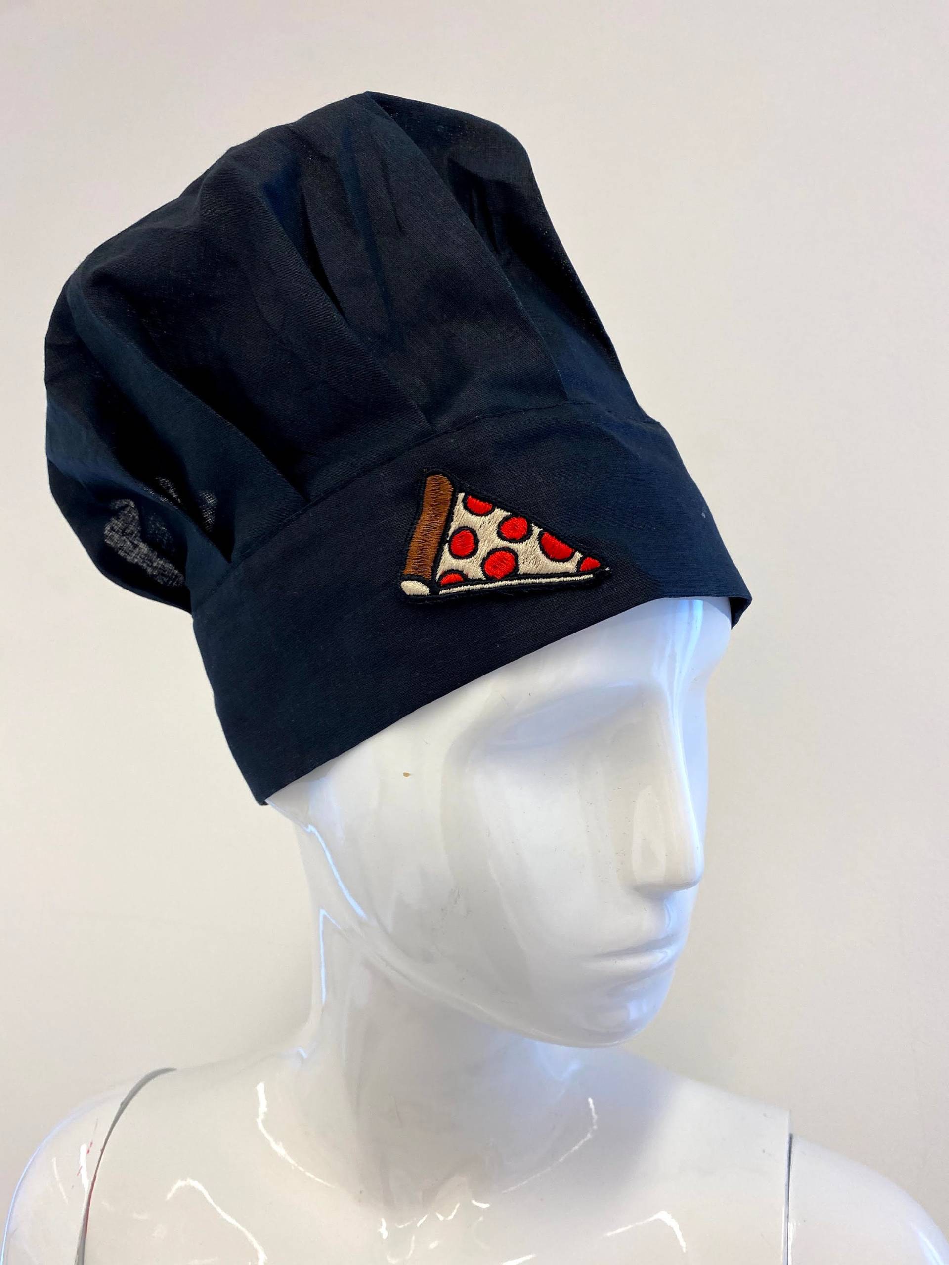 Pizza Koch Hut Schwarzer Hut Aus Baumwolle Mit Stickerei von PetJos