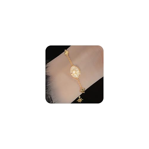 PetPong 18K vergoldetes Perlmuttarmband, achteckiges Sternarmband mit Perlmuttanhänger, Damenmodearmband PetPong 18K vergoldetes Perlmuttarmband, achteckiges Sternarmband mit Perlmuttanhänger, Damenmodearmband von PetPong