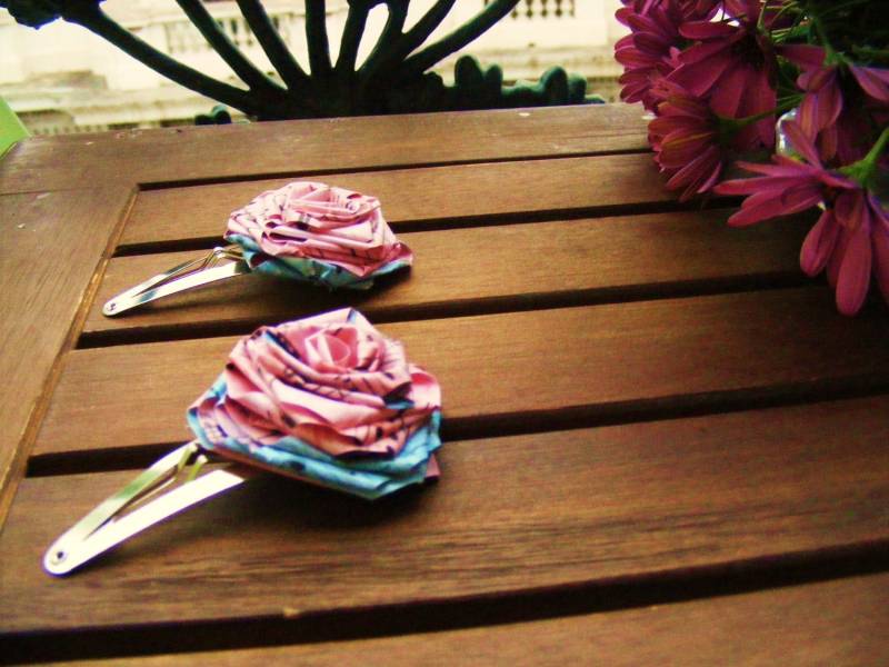 Papier Rose Haarspangen - Vollständig Anpassbare Jede Art Von Papier, Clip von PetalProducts