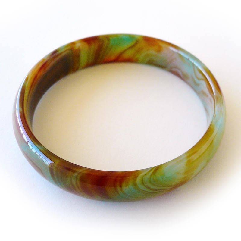 Mehrfarbiger Armreif Aus Gebändertem Achat | 15 Mm Breit Mehrfarbiger Armreif Aus Gebändertem Achat | 15 Mm Breit von PetalsnPeonies