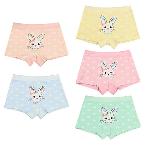 Petalum 5 Stücke Baby Mädchen Unterwäsche Unterhose Set Weich Soft Tier Druck Süß Slips Schlüpfer Kinder Boxershorts von Petalum