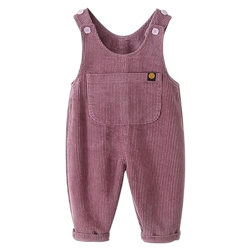 Petalum Baby Cord Latzhose Jungen Mädchen Ärmellose Strampler Overall Kleinkind Casual Herbst Winter Jumpsuit mit Tasche von Petalum