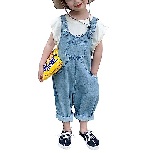 Petalum Baby Jungen Mädchen Jeans Latzhose Strampler ärmellos weiche Baumwolle Denim Jumpsuit Verstellbare Kleinkind Overalls für Frühling Sommer Herbst 12-24 Monate Blau von Petalum