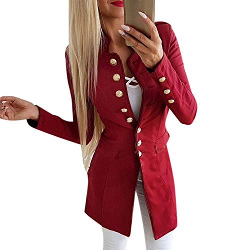 Petalum Damen Business Jacke Blazer Elegant Slim Fit Anzugsjacke Dünn Lange Ärmel Lang Anzug Jacke Frauen Admiral Mantel Militär Jacke mit Knopfleiste Petalum Damen Business Jacke Blazer Elegant Slim Fit Anzugsjacke Dünn Lange Ärmel Lang Anzug Jacke Frauen Admiral Mantel Militär Jacke mit Knopfleiste von Petalum
