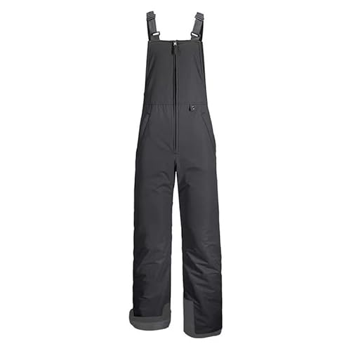 Petalum Damen Wasserdicht Skihose Latzhose mit verstellbaren Trägern Winter Winddicht Schnellhose Ärmellos Overalls Snowboardhose Ski Bibs Schwarz 2XL von Petalum