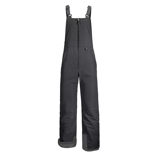 Petalum Damen Wasserdicht Skihose Latzhose mit verstellbaren Trägern Winter Winddicht Schnellhose Ärmellos Overalls Snowboardhose Ski Bibs Schwarz 3XL von Petalum