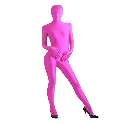 Petalum Halloween Weihnachten Erwachsene Ganzkörperanzug Anzug Catsuit Damen Herren Karneval Bodysuit Atmungsaktiv Second Skin Jumpsuit (XL:Height:160cm-170cm, Rosa) von Petalum