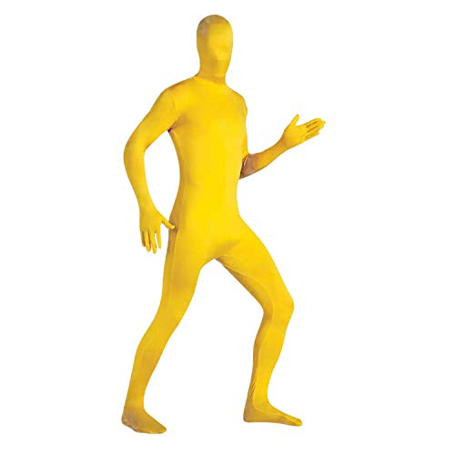 Petalum Halloween Weihnachten Erwachsene Ganzkörperanzug Anzug Catsuit Damen Herren Karneval Bodysuit Atmungsaktiv Second Skin Jumpsuit (XXL:Height:175cm-185cm, Gelb) von Petalum