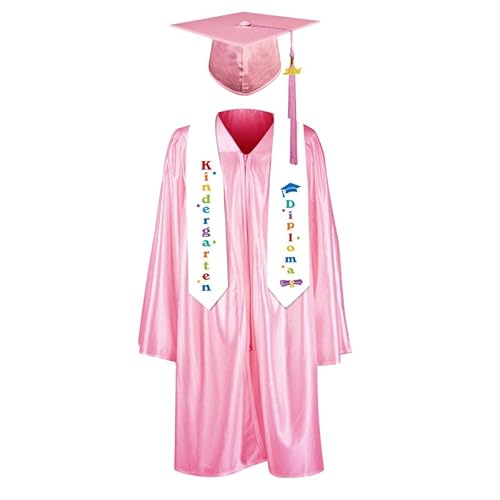 Petalum Kinder Abschluss Robe mit Hut Quaste Abschlusskleider Lang 2024 für Kindergarten Abschlussfeier von Petalum