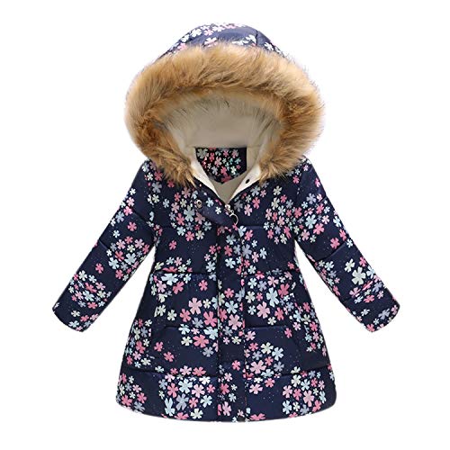 Petalum Kinder Daunenjacke Jungen Mädchen Winterjacke Langarm Kleinkinder Steppjacke Kunstfell Hoodie warm Daunenmantel Outwear 2-3 Jahre Muter D von Petalum