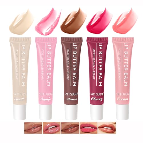 5 Colors Lip Balm Butter,Hydrating Lip Gloss Set,Plumping Lip Glow Oil,Nourishing Lip Care Repair Lip Mask with Natural Ingredients Olive Butter Jelly Liquid Lipstick For Women And Girls 5 Colors Lip Balm Butter,Hydrating Lip Gloss Set,Plumping Lip Glow Oil,Nourishing Lip Care Repair Lip Mask with Natural Ingredients Olive Butter Jelly Liquid Lipstick For Women And Girls von Petansy