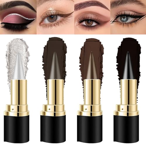 Eyeliner-Stift-Set,Schwarzer Gel-Eyeliner-Stift,4 Farben Natürlicher schwarzer Eyeliner Creme,Lang anhaltend,wasserfest und wischfest Makeup Eyeliner Schwarzer Bleistift Schnell trocknende Forme von Petansy