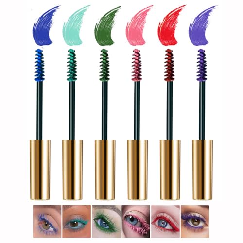 Fiber Lash Mascara, 6 Farben bunte wasserfeste langanhaltende charmante Mascara, wasserfeste Volumen Wimpern Mascara für Wimpern Set Fiber Lash Mascara, 6 Farben bunte wasserfeste langanhaltende charmante Mascara, wasserfeste Volumen Wimpern Mascara für Wimpern Set von Petansy
