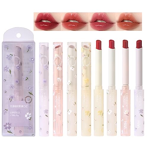 Florette Jelly Lippenstift Set 4 Farben Ultra Hydrating Lip Balm Lipgloss Lip Getönter Fleck Glatter Glanzeffekt für Mädchen &; Frauen von Petansy