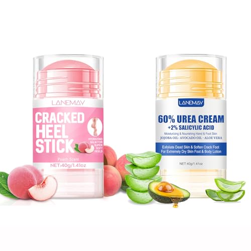 Hand- und Fußreparaturcreme, Pfirsichduftender Fersenbalsam + Urea Creme Stick, Hand- und Fußcreme für Schwielen und trockene Füße, trockene Hände und raue Knie für Frauen und Männer Hand- und Fußreparaturcreme, Pfirsichduftender Fersenbalsam + Urea Creme Stick, Hand- und Fußcreme für Schwielen und trockene Füße, trockene Hände und raue Knie für Frauen und Männer von Petansy