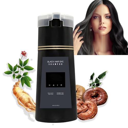 Haarfärbeshampoo Nova Hair Instant Dye Shampoo Schwarzes Haarfärbeshampoo Magisches Haarfärbeshampoo Lang anhaltende Haarfarbe Shampoo für Frauen Männer (Schwarz) von Petansy