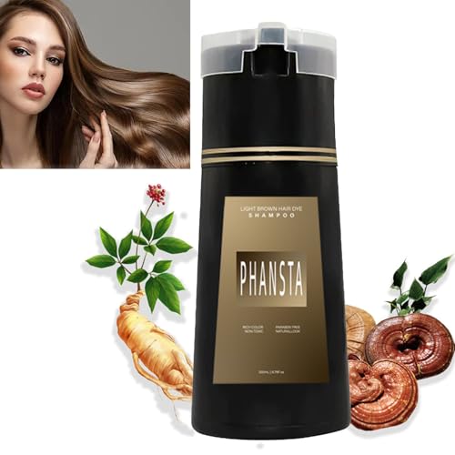 Nova Hair Dye Shampoo Nova Hair Instant Dye Shampoo Black Hair Dye Shampoo Magic Hair Dye Shampoo Langanhaltende Haarfarbe Shampoo für Frauen Männer (Hellbraun) von Petansy