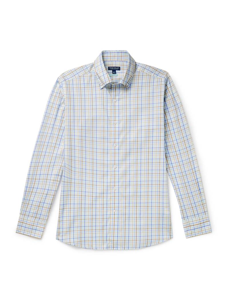 Peter Millar - Brighton Button-Down Collar Checked Cotton-Twill Shirt - Men - Blue - XL von Peter Millar