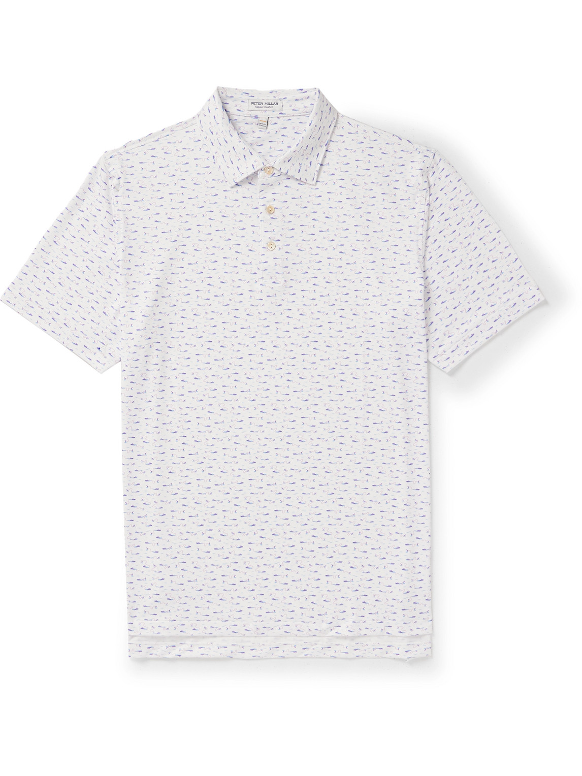 Peter Millar - Cypress Printed Stretch-Jersey Polo Shirt - Men - White - M von Peter Millar