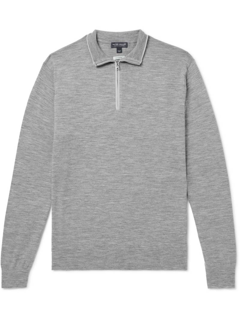 Peter Millar - Excursionist Flex Wool-Blend Half-Zip Sweater - Men - Gray - M von Peter Millar