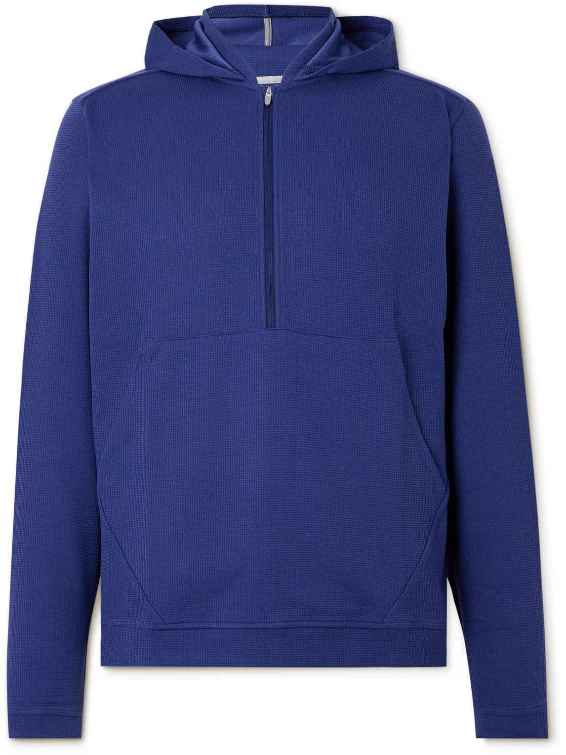 Peter Millar - Grid Performance Waffle-Knit Stretch-Jersey Half-Zip Golf Hoodie - Men - Blue - L von Peter Millar